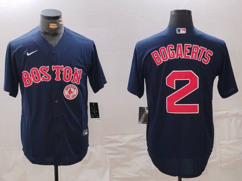 Men Boston Red Sox 2 Bogaerts Drak Blue Game 2025 Nike MLB Jersey style 3